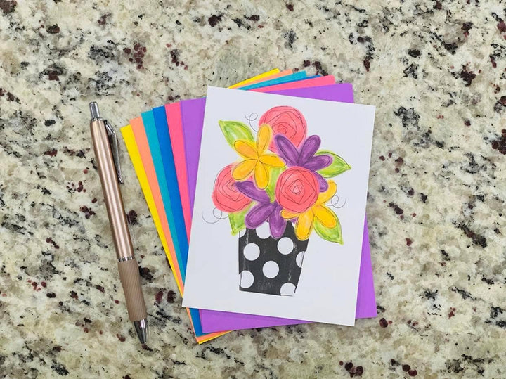 Polka Vase Note Cards