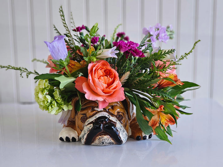 Ceramic Bulldog Planter