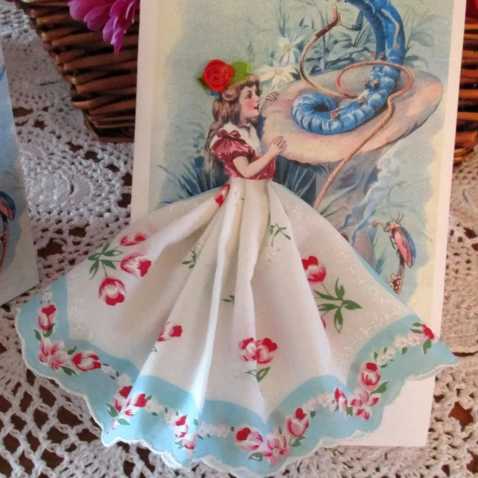 Alice in Wonderland Caterpillar Hanky Card