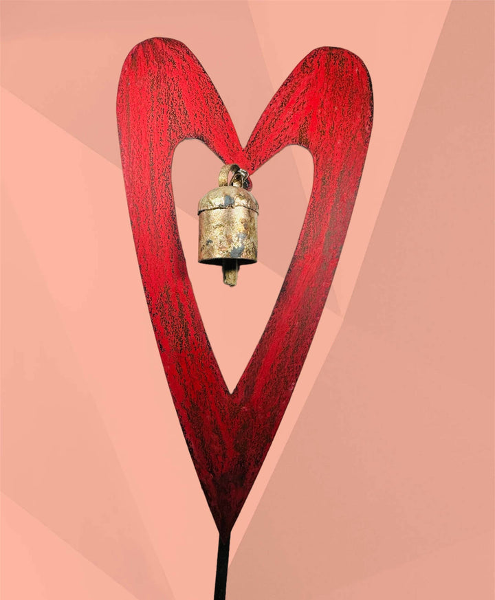 Heart plant stake bell gardening outdoors garden stake Patio