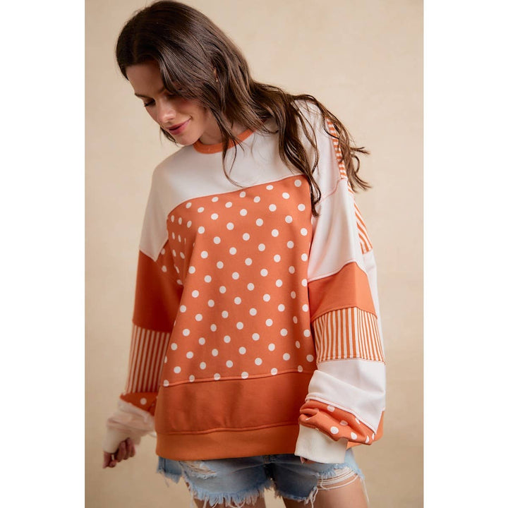 **Preorder** PLAYFUL POLKA DOT AND STRIP MIX AND MATCH TOP