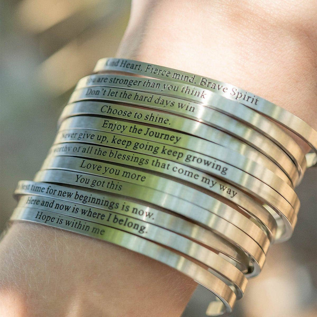 Dont let Hard Days Win - Engraved Bangle Bracelet