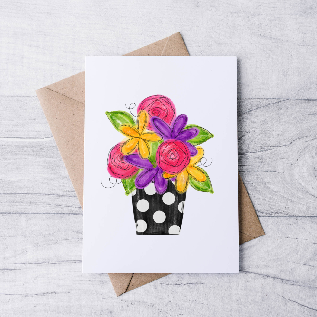 Polka Vase Note Cards