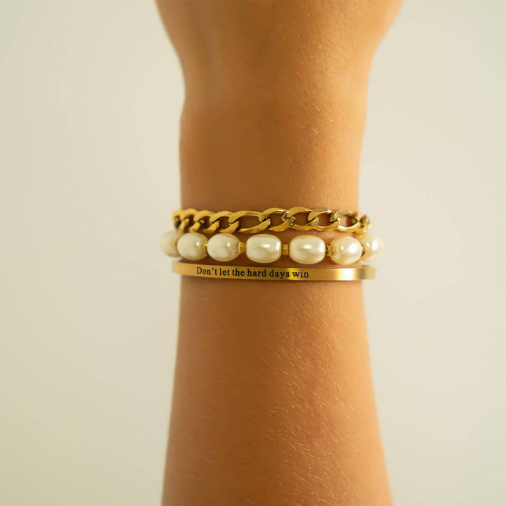 Dont let Hard Days Win - Engraved Bangle Bracelet