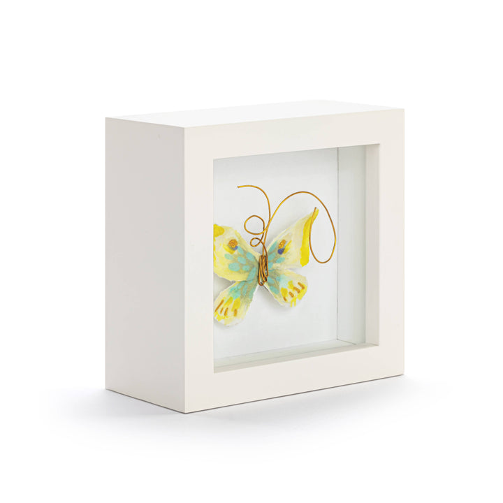 Endlessly Hopeful Yellow & Green Butterfly Shadow Box - 4in