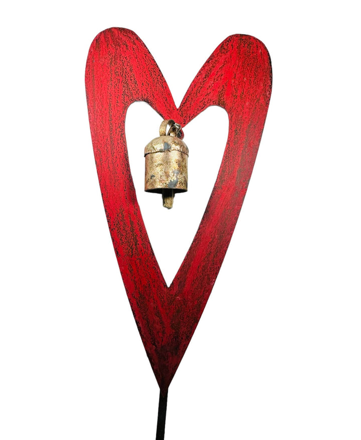 Heart plant stake bell gardening outdoors garden stake Patio