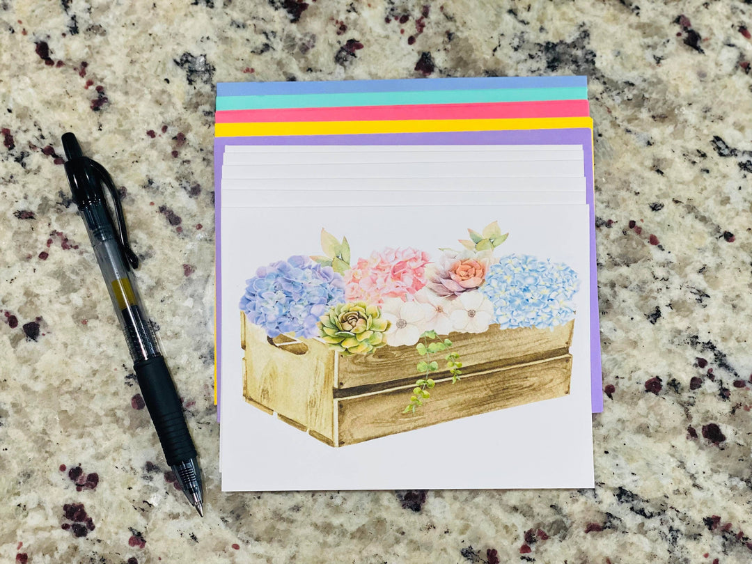 Hydrangea & Succulent Note Cards