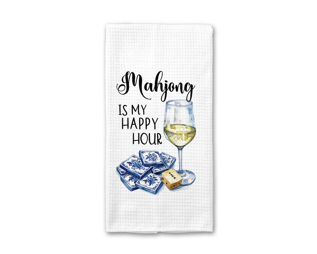 Mahjong Happy Hour Towel, Mahjong Tile Game Decor