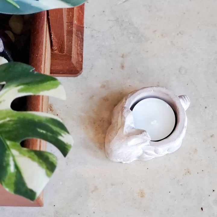 Handmade Terracotta Tea Light Candle Holder - Rabbit