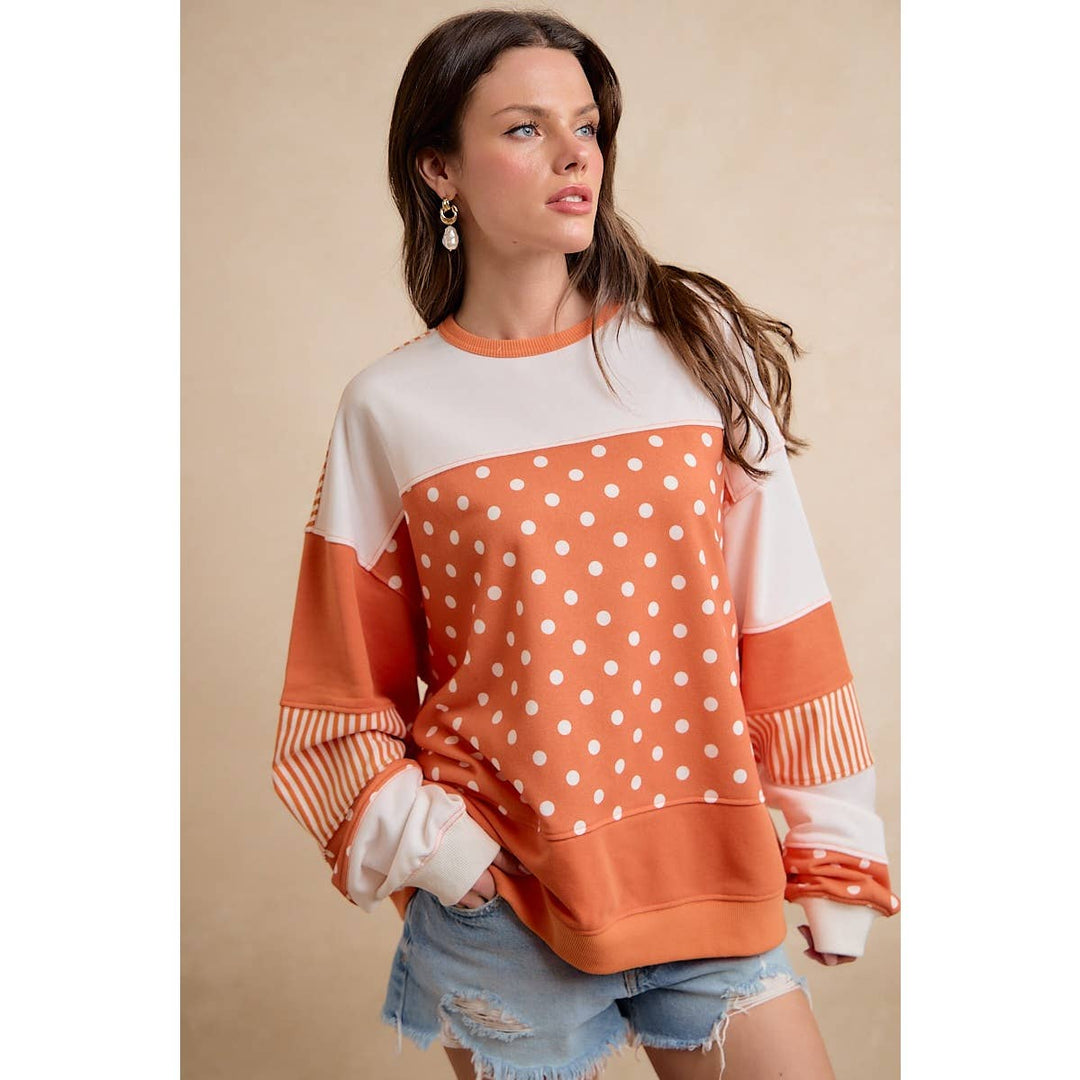 **Preorder** PLAYFUL POLKA DOT AND STRIP MIX AND MATCH TOP