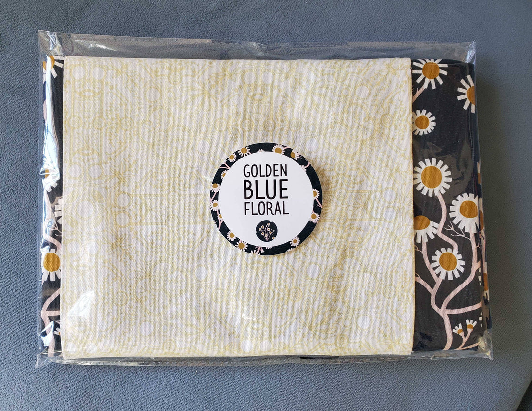 Golden Blue Floral Apron