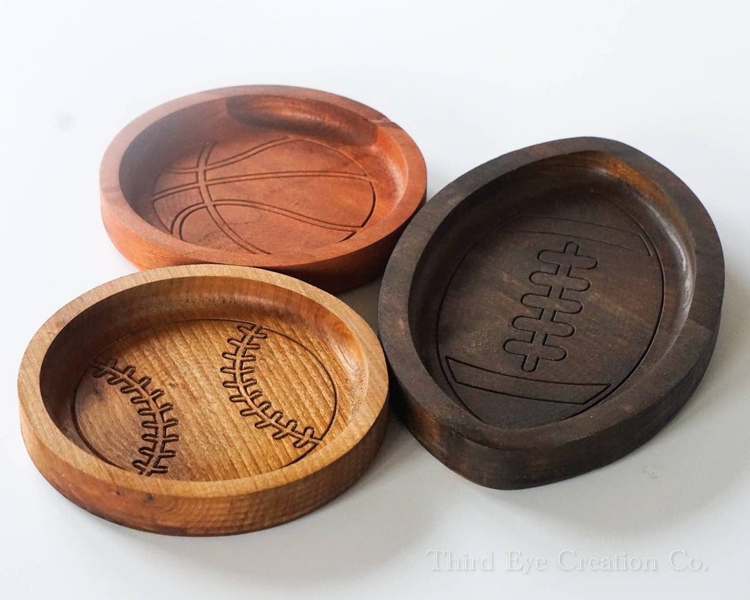 Hardwood Football Tray, Sports Tray, Catchall Tray