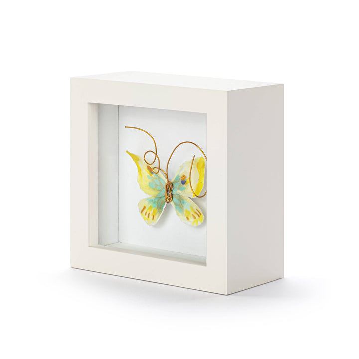 Endlessly Hopeful Yellow & Green Butterfly Shadow Box - 4in