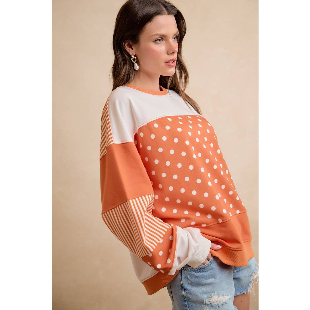 **Preorder** PLAYFUL POLKA DOT AND STRIP MIX AND MATCH TOP