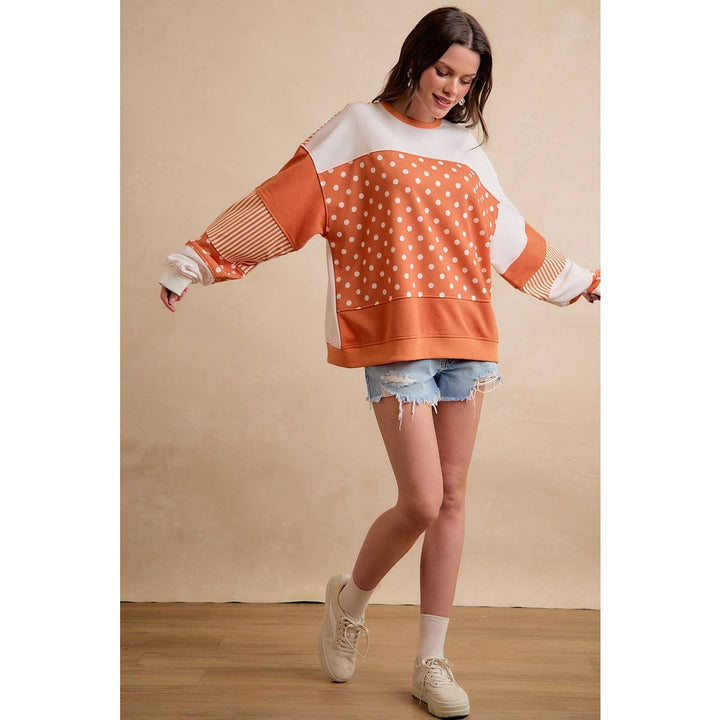 **Preorder** PLAYFUL POLKA DOT AND STRIP MIX AND MATCH TOP