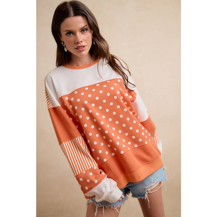 **Preorder** PLAYFUL POLKA DOT AND STRIP MIX AND MATCH TOP