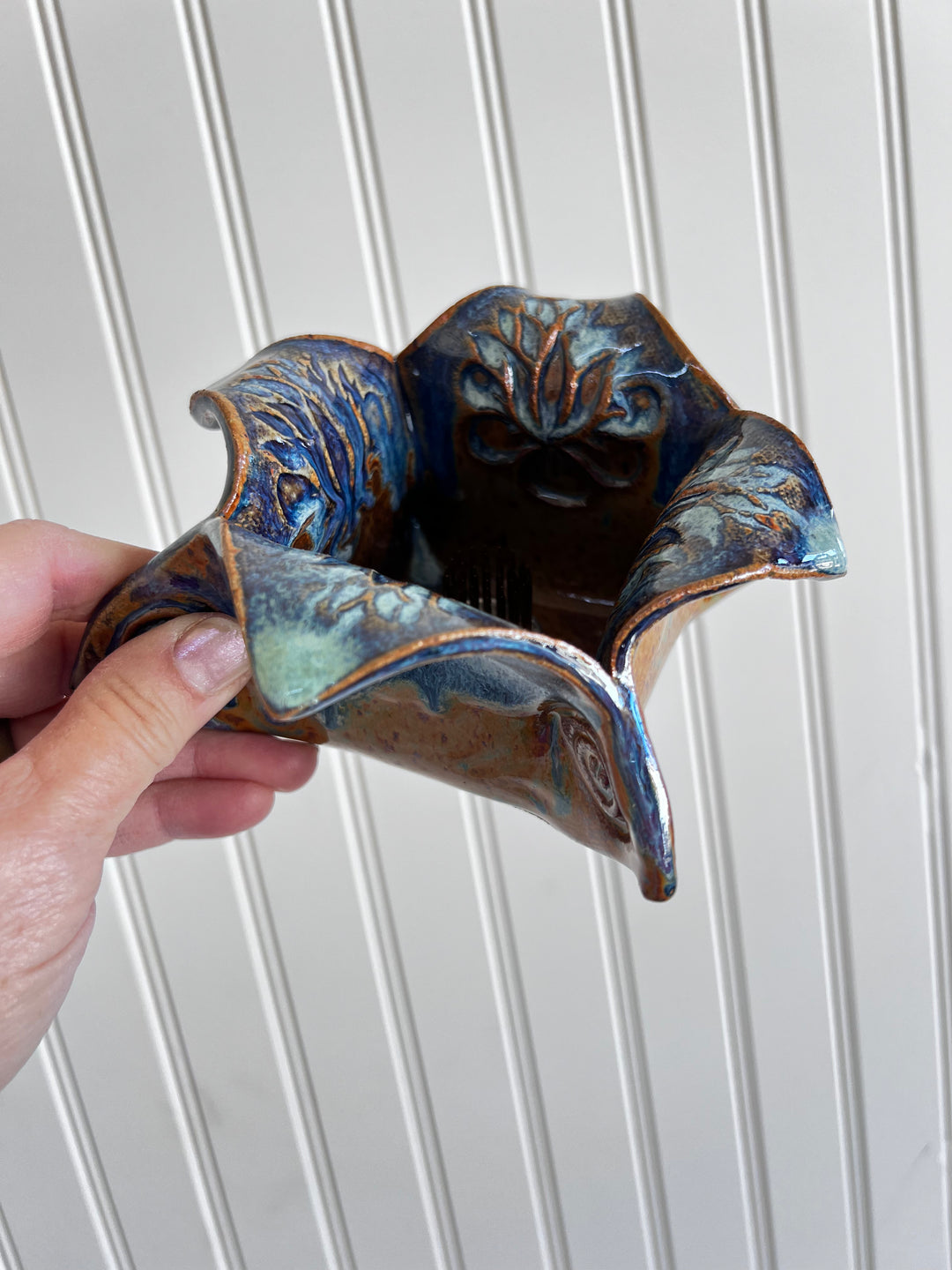 Ikebana Pottery Floral Frog