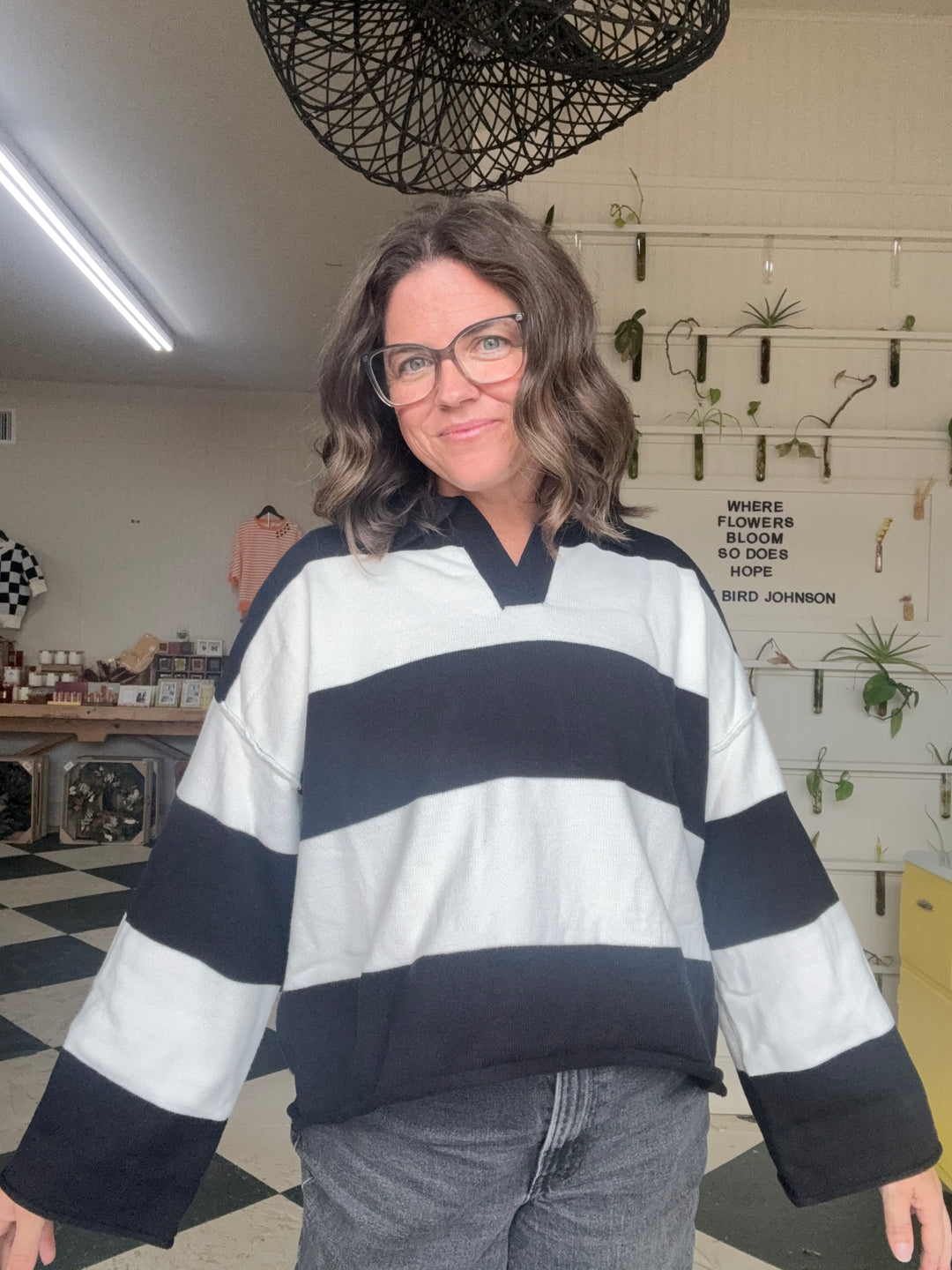 Oversized Gameday Rugby Stripe Sweater