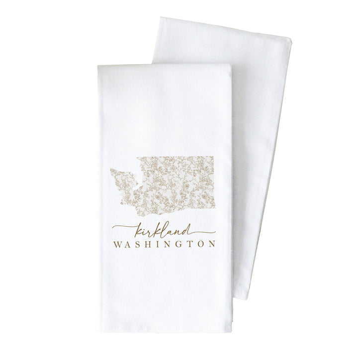 Burkburnett Vintage Floral State Custom Tea Towel