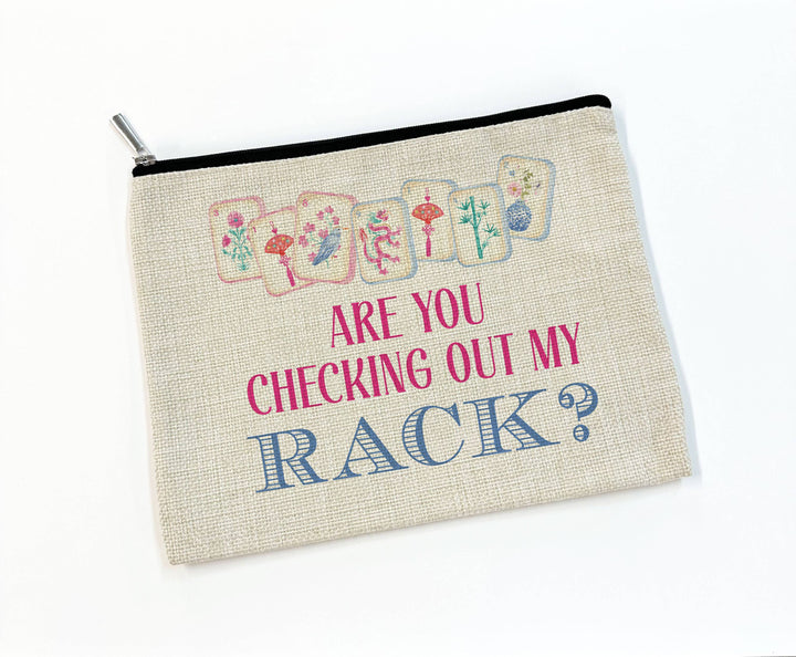 Mahjong Tile Makeup Bag Cosmetic Zipper Pouch Accessory
