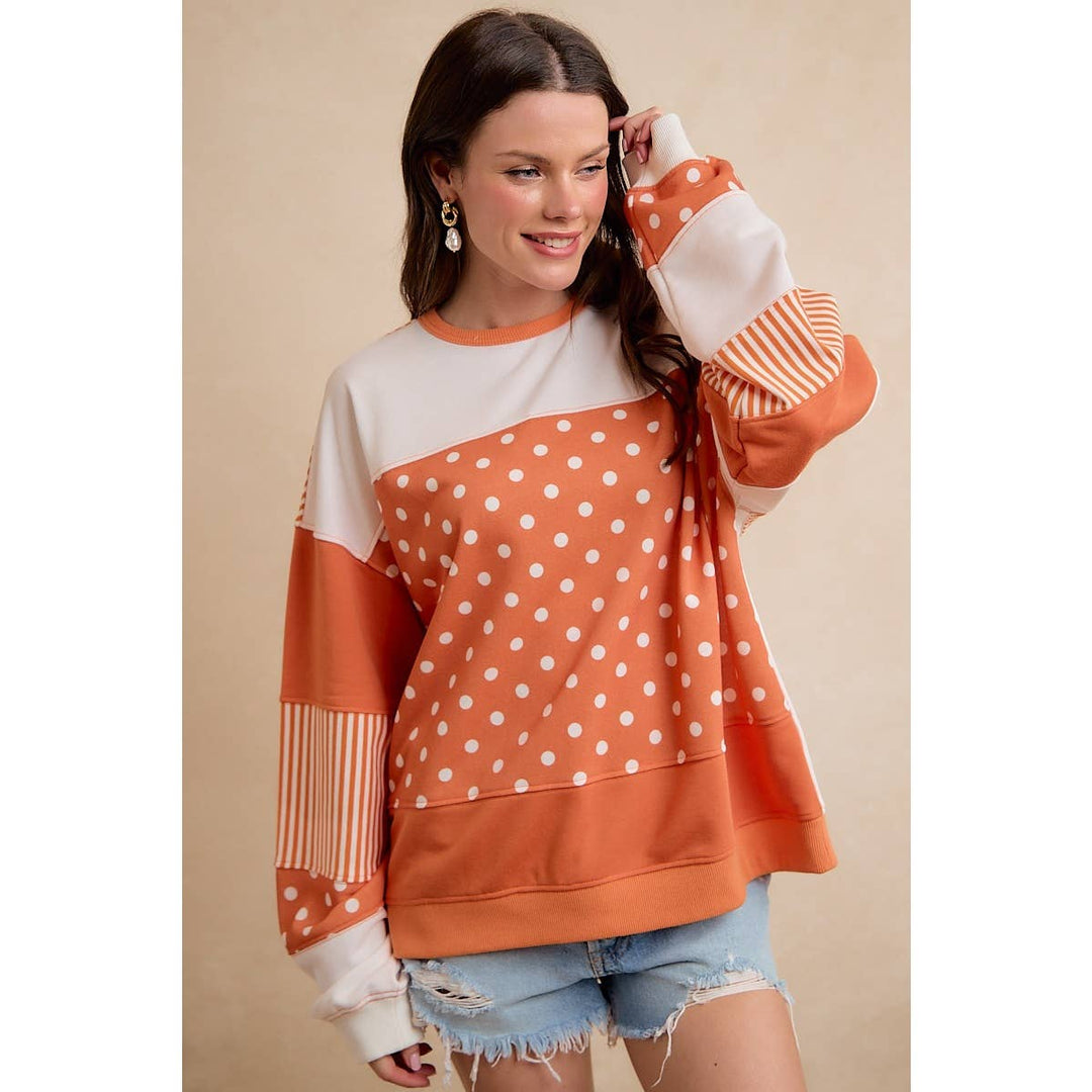 **Preorder** PLAYFUL POLKA DOT AND STRIP MIX AND MATCH TOP