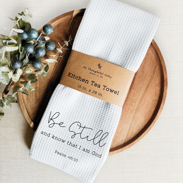 Scripture Dish Towel - Psalm 46:10 | Kitchen Towel