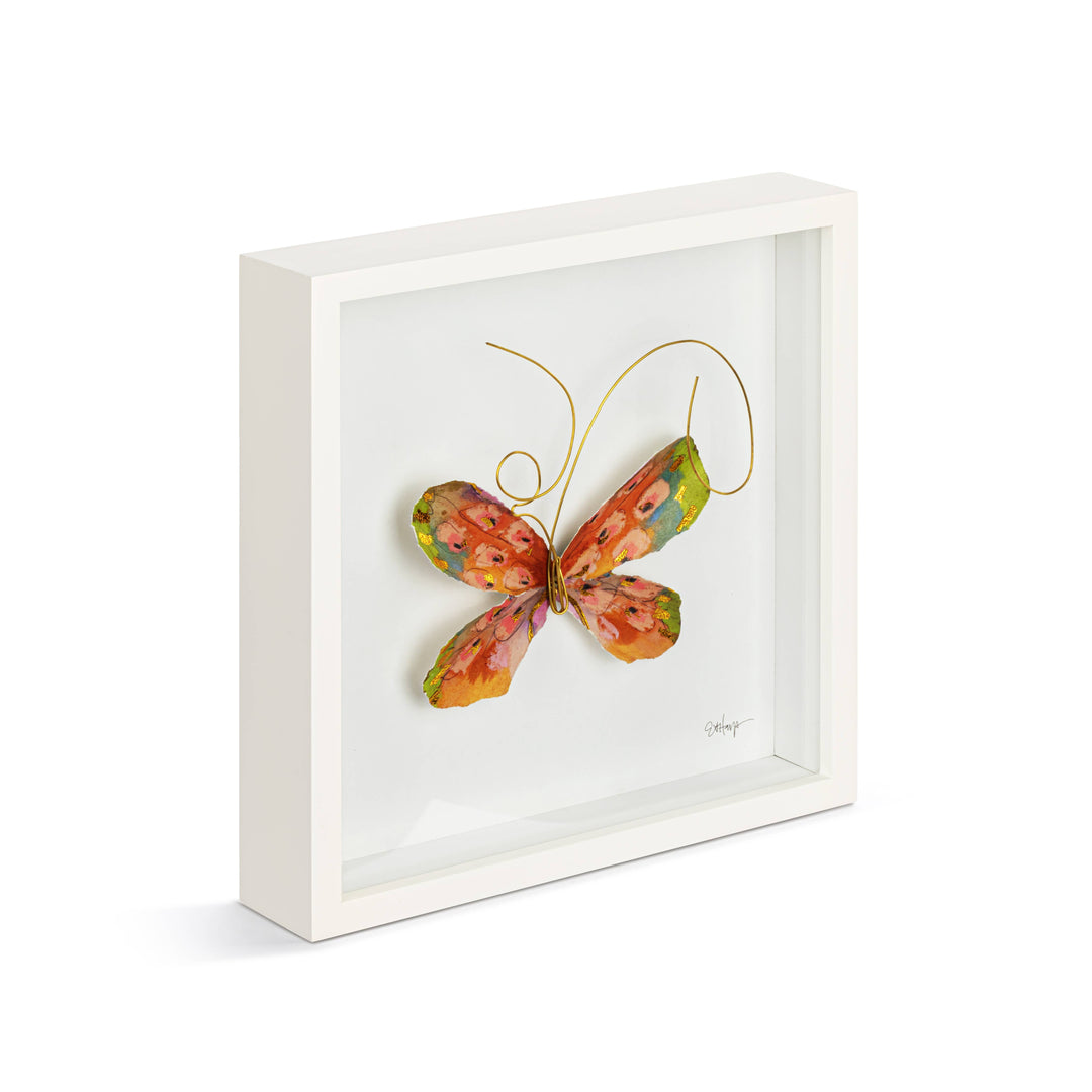 Orange Multi Butterfly Wall Art - 10"sq