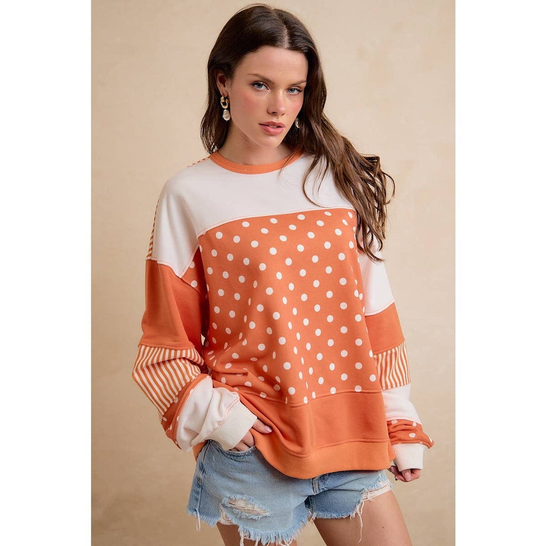 **Preorder** PLAYFUL POLKA DOT AND STRIP MIX AND MATCH TOP