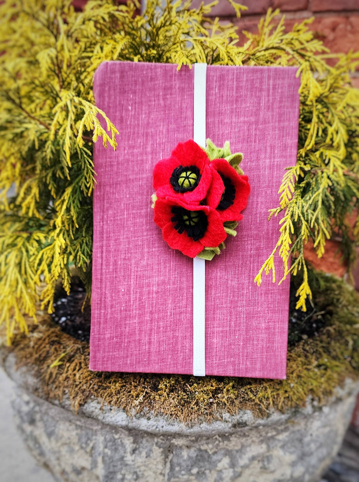 Felt Bookmark - Poppies