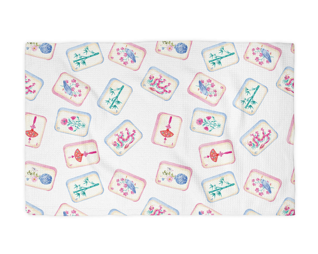Mahjong Kitchen Towel Mah jongg Tile Game Decor Hostess Gift