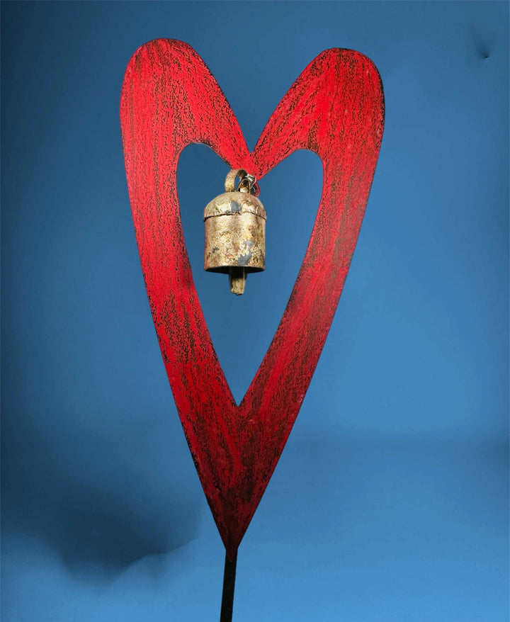 Heart plant stake bell gardening outdoors garden stake Patio