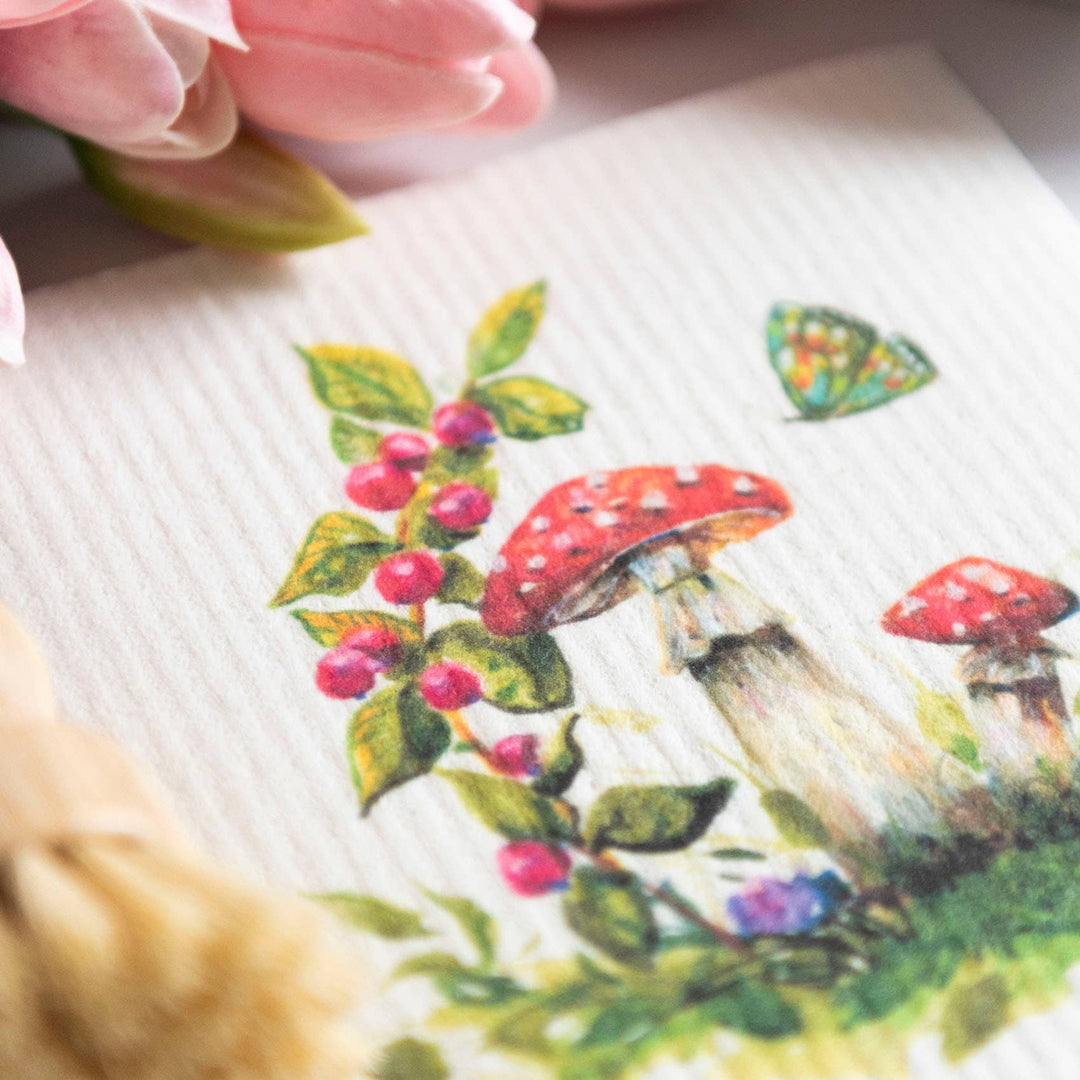 Mushroom Dishcloth Amanita Muscaria Reusable Dishcloth