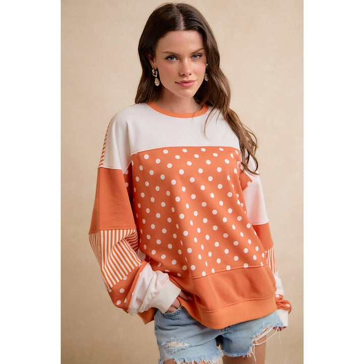 **Preorder** PLAYFUL POLKA DOT AND STRIP MIX AND MATCH TOP