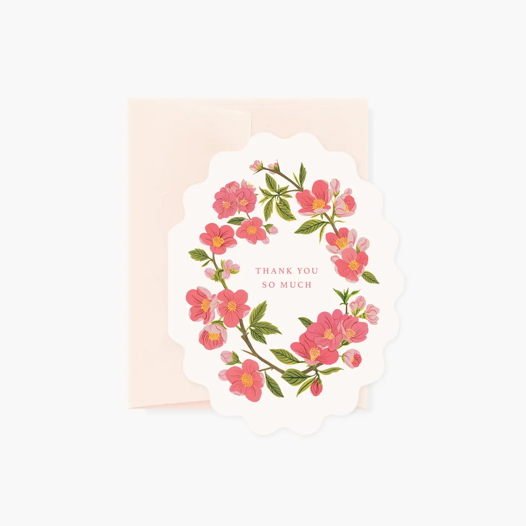 Thank you Card - Pink Quince