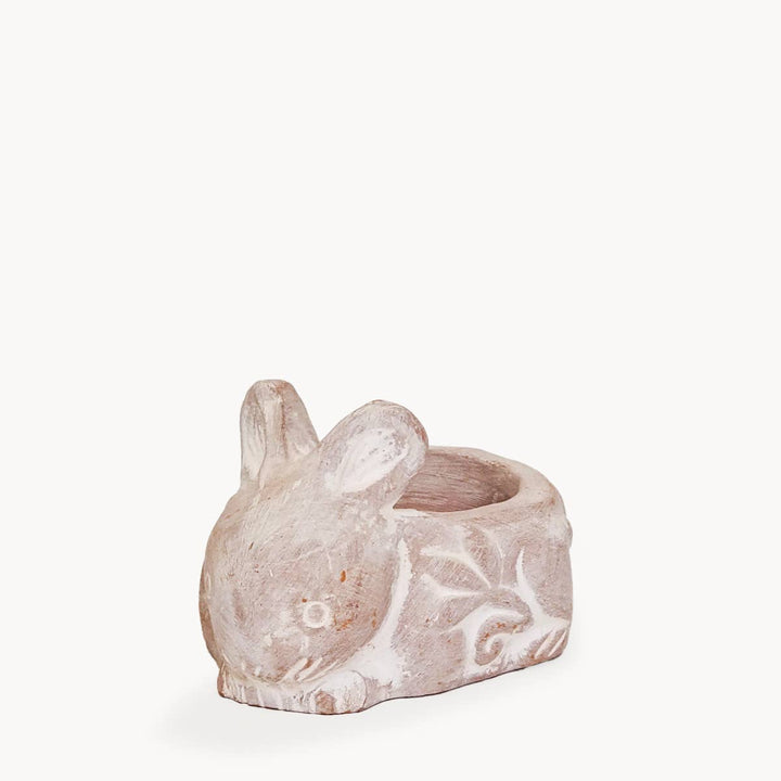 Handmade Terracotta Tea Light Candle Holder - Rabbit